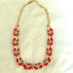 Red and gold chain necklace